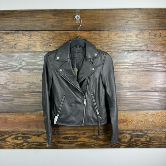 All Saints Dalby Biker Lamb Leather jacket - Picture 5 of 8